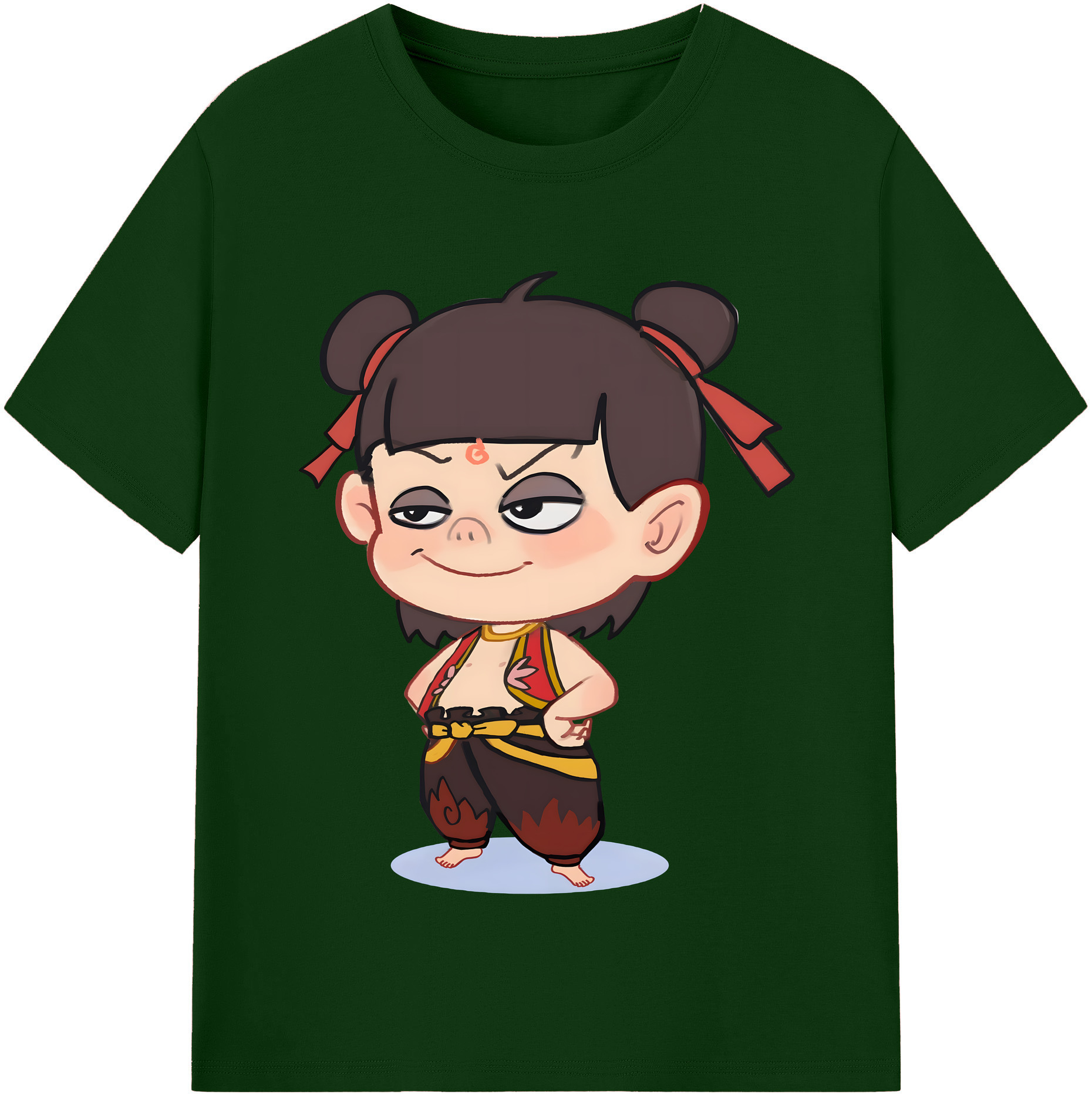 （画像用） Ne Zha 2 ナタ 魔童の大暴れ 綿100％半袖Tシャツ（フロントプリント）